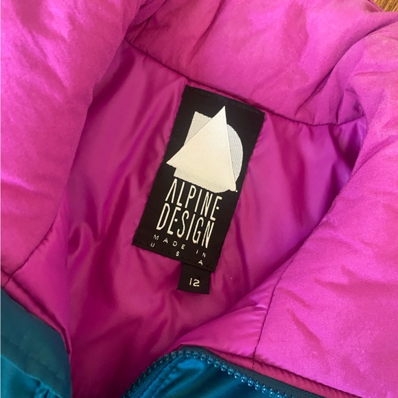 Vintage 90’s Alpine Design Neon Stripe Ski Jacket - Picture 7 of 8